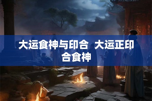 大运食神与印合  大运正印合食神