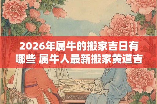 2026年属牛的搬家吉日有哪些 属牛人最新搬家黄道吉日查询