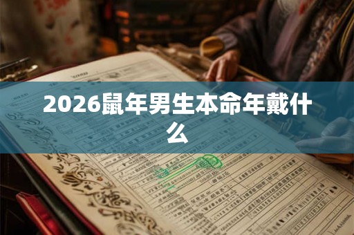2026鼠年男生本命年戴什么 2026鼠年男生本命年戴什么