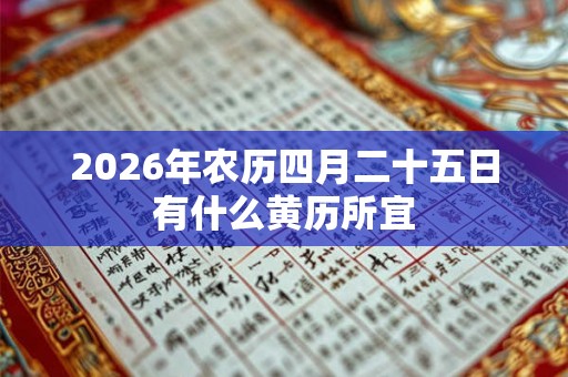 2026年农历四月二十五日有什么黄历所宜