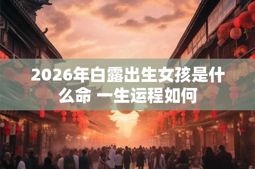 2026年白露出生女孩是什么命 一生运程如何 2026年白露出生女孩是什么命 一生运程如何