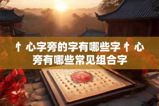 忄心字旁的字有哪些字 忄心旁有哪些常见组合字