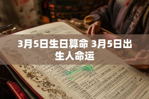3月5日生日算命 3月5日出生人命运