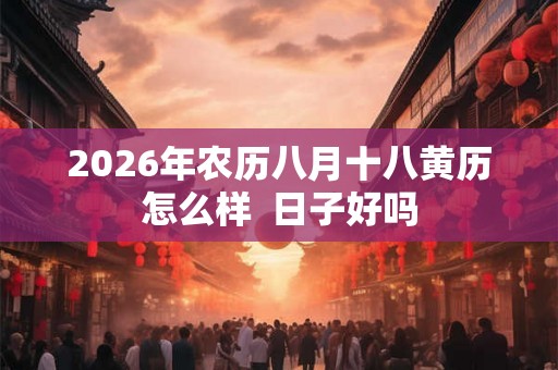 2026年农历八月十八黄历怎么样  日子好吗