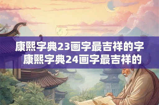 康熙字典23画字最吉祥的字  康熙字典24画字最吉祥的字