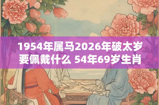 1954年属马2026年破太岁要佩戴什么 54年69岁生肖马犯太岁怎么化解 1954年属马2026年破太岁要佩戴什么 54年69岁生肖马犯太岁怎么化解