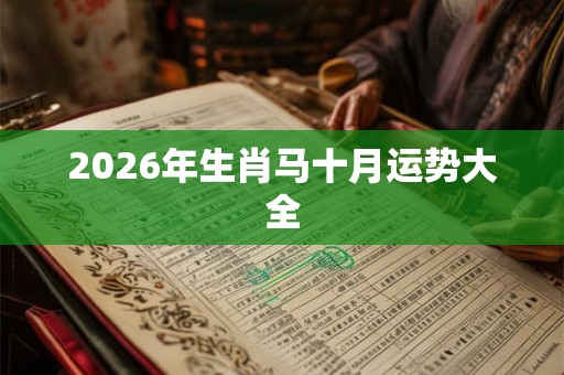 2026年生肖马十月运势大全