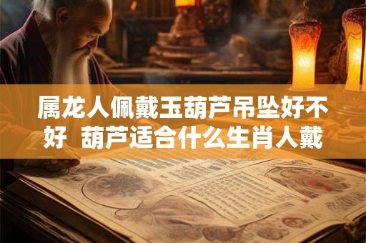 属龙人佩戴玉葫芦吊坠好不好  葫芦适合什么生肖人戴