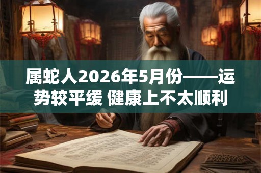 属蛇人2026年5月份——运势较平缓 健康上不太顺利