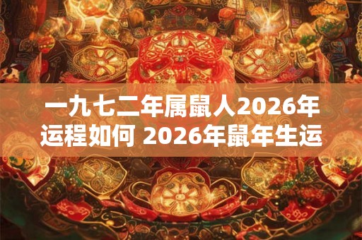 一九七二年属鼠人2026年运程如何 2026年鼠年生运程如何