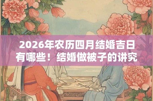 2026年农历四月结婚吉日有哪些！结婚做被子的讲究