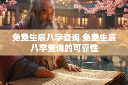 免费生辰八字查询 免费生辰八字查询的可靠性