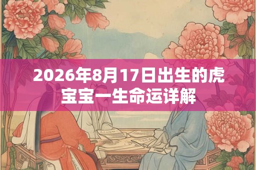 2026年8月17日出生的虎宝宝一生命运详解