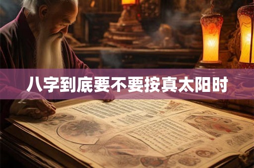 八字到底要不要按真太阳时
