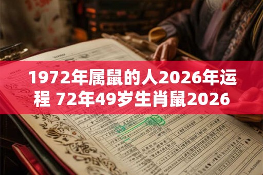 1972年属鼠的人2026年运程 72年49岁生肖鼠2026年运势 1972年属鼠的人2026年运程 72年49岁生肖鼠2026年运势