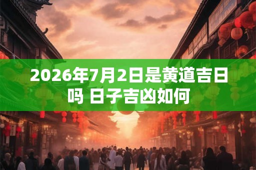 2026年7月2日是黄道吉日吗 日子吉凶如何