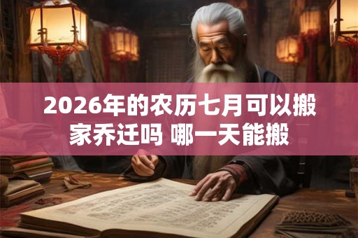 2026年的农历七月可以搬家乔迁吗 哪一天能搬