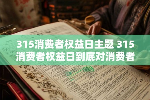 315消费者权益日主题 315消费者权益日到底对消费者的权益有哪些保障措施
