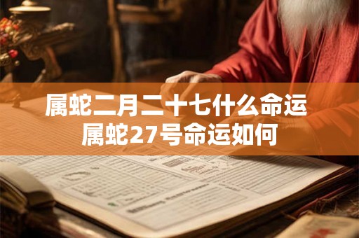 属蛇二月二十七什么命运 属蛇27号命运如何