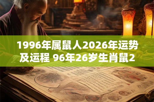 1996年属鼠人2026年运势及运程 96年26岁生肖鼠2026年每月运势