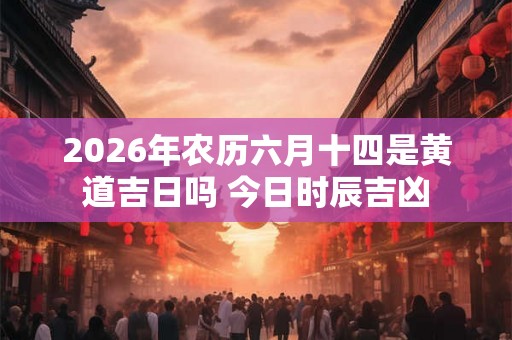 2026年农历六月十四是黄道吉日吗 今日时辰吉凶