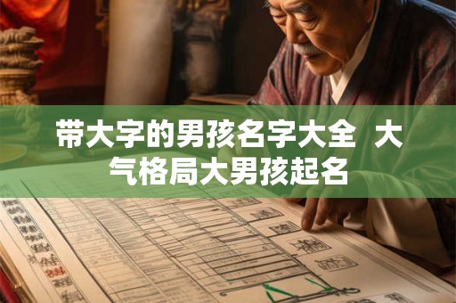 带大字的男孩名字大全  大气格局大男孩起名