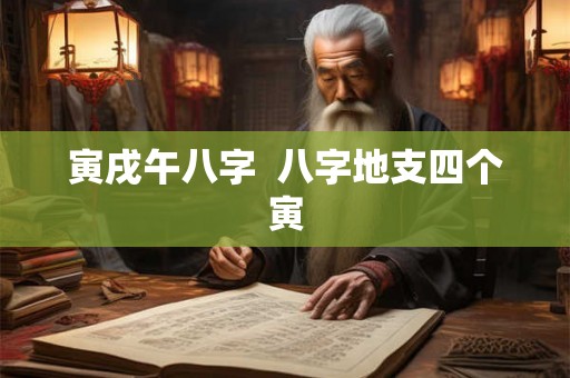 寅戌午八字  八字地支四个寅
