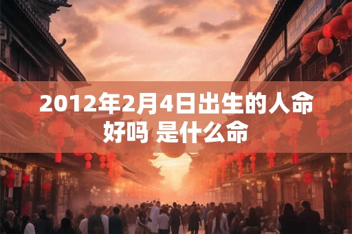 2012年2月4日出生的人命好吗 是什么命