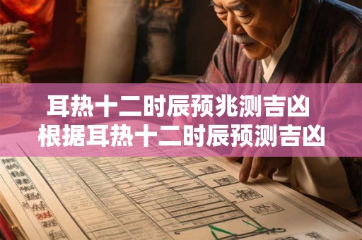 耳热十二时辰预兆测吉凶 根据耳热十二时辰预测吉凶耳热是怎么与时辰相联系的 耳热十二时辰预兆测吉凶 根据耳热十二时辰预测吉凶耳热是怎么与时辰相联系的
