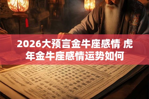 2026大预言金牛座感情 虎年金牛座感情运势如何 2026大预言金牛座感情 虎年金牛座感情运势如何