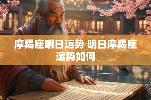 摩羯座明日运势 明日摩羯座运势如何