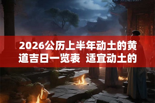 2026公历上半年动土的黄道吉日一览表  适宜动土的吉日2026