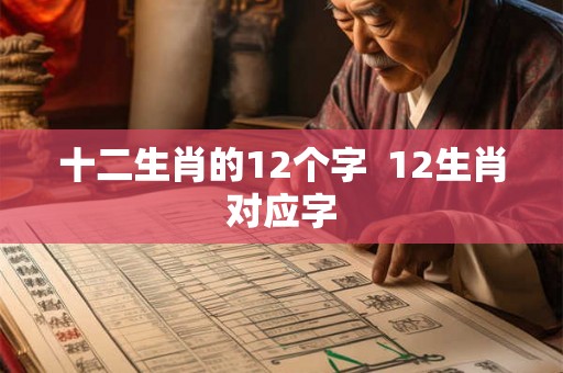 十二生肖的12个字 12生肖对应字 十二生肖的12个字 12生肖对应字