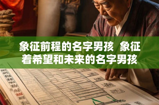 象征前程的名字男孩  象征着希望和未来的名字男孩
