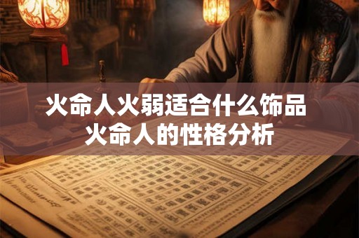 火命人火弱适合什么饰品 火命人的性格分析