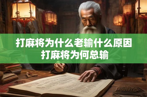 打麻将为什么老输什么原因 打麻将为何总输