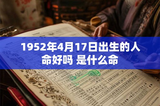 1952年4月17日出生的人命好吗 是什么命