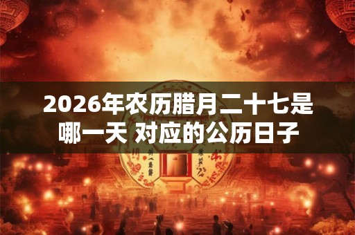 2026年农历腊月二十七是哪一天 对应的公历日子