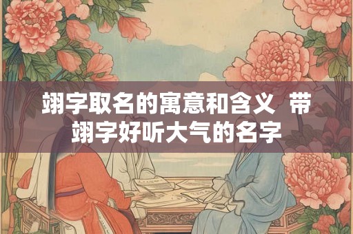 翊字取名的寓意和含义  带翊字好听大气的名字