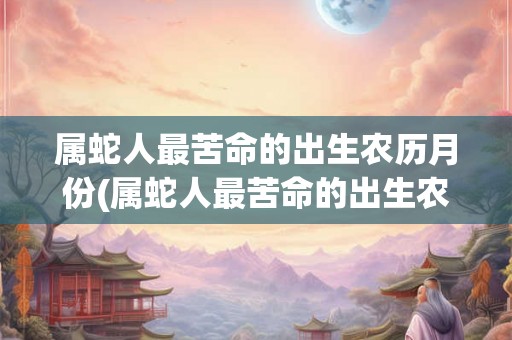 属蛇人最苦命的出生农历月份(属蛇人最苦命的出生农历月份是哪个？)