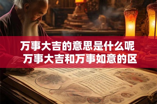 万事大吉的意思是什么呢  万事大吉和万事如意的区别