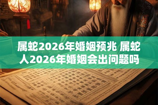 属蛇2026年婚姻预兆 属蛇人2026年婚姻会出问题吗