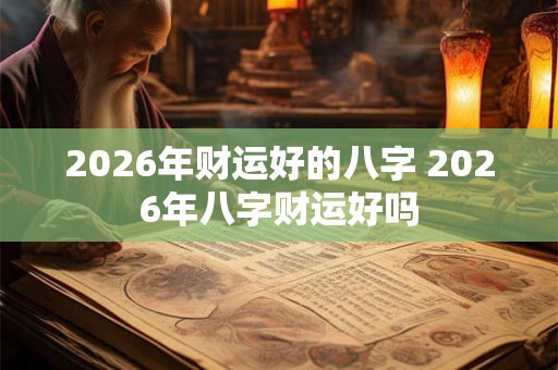 2026年财运好的八字 2026年八字财运好吗