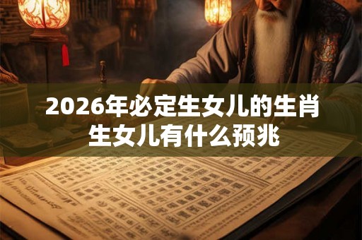 2026年必定生女儿的生肖 生女儿有什么预兆