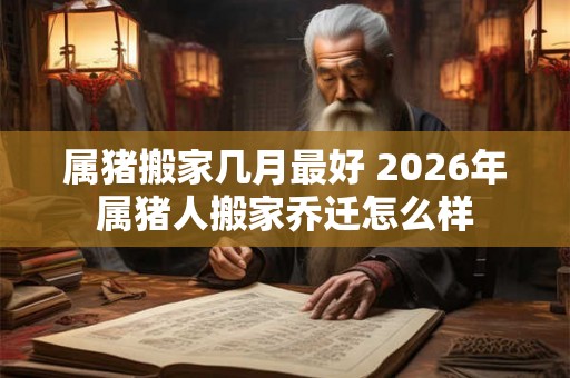 属猪搬家几月最好 2026年属猪人搬家乔迁怎么样
