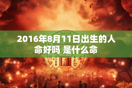 2016年8月11日出生的人命好吗 是什么命