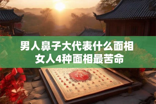 男人鼻子大代表什么面相  女人4种面相最苦命