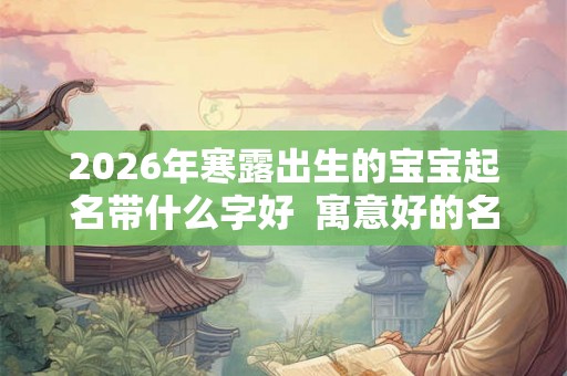 2026年寒露出生的宝宝起名带什么字好  寓意好的名字推荐