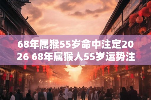 68年属猴55岁命中注定2026 68年属猴人55岁运势注定怎么样