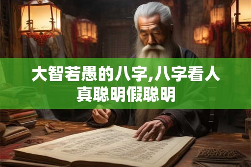 大智若愚的八字,八字看人真聪明假聪明
